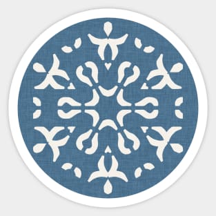 Geometric Shapes Cutout Pattern Blue Off White Sticker